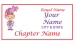 White Rectangle name Badge Artwork 18RR Pink